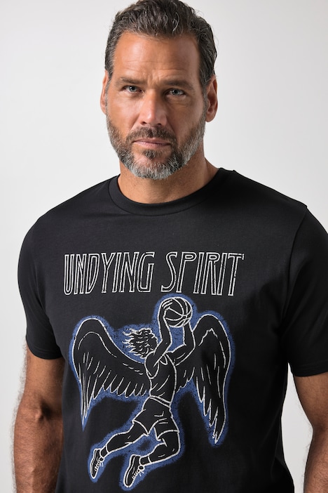 T-shirt, fitness, kortærmet, brystprint, QuickDry, op til 7 XL