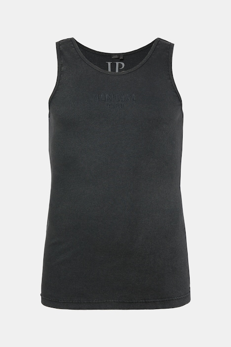 Tank top, dżersej prążkowany, nadruk na piersi, vintage, do rozm. 8 XL