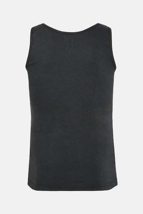 Tank top, dżersej prążkowany, nadruk na piersi, vintage, do rozm. 8 XL