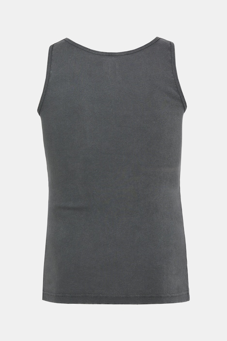 Tank top, dżersej prążkowany, nadruk na piersi, vintage, do rozm. 8 XL