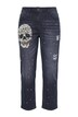 Glitter Skull Boyfriend Jeans