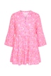 Tunika, áčkový střih, květinový potisk, volánky