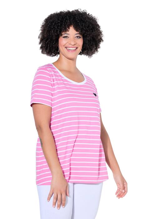 Striped Heart Logo Tee