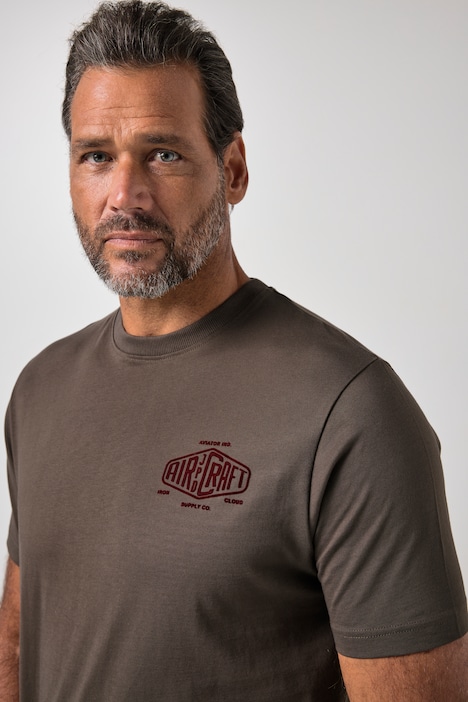 T-shirt, korte mouwen, print op de borst, tot 8XL