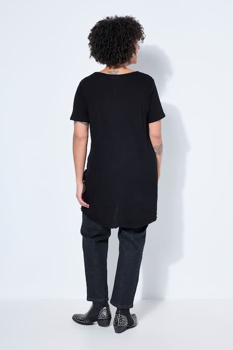 Strickshirt, A-Linie, Halbarm, Feinstrick