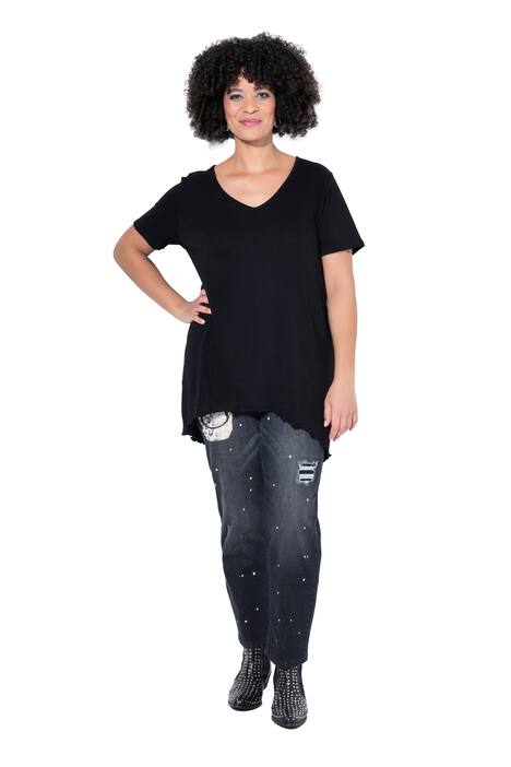 Strickshirt, A-Linie, Halbarm, Feinstrick