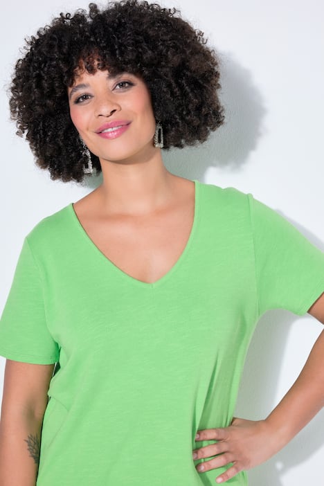 Strickshirt, A-Linie, Halbarm, Feinstrick