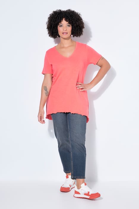 Strickshirt, A-Linie, Halbarm, Feinstrick