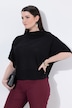 Pullover, Querstrick, Oversized, Stehkragen, Halbarm