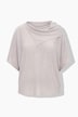 Pullover, Querstrick, Oversized, Stehkragen, Halbarm