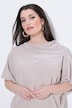 Pullover, Querstrick, Oversized, Stehkragen, Halbarm