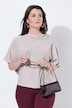 Pullover, Querstrick, Oversized, Stehkragen, Halbarm