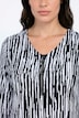 Slinky-Shirt, Streifen, A-Linie, V-Ausschnitt, 3/4-Arm