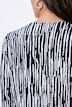 Slinky-Shirt, Streifen, A-Linie, V-Ausschnitt, 3/4-Arm