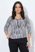 Slinky-Shirt, Streifen, A-Linie, V-Ausschnitt, 3/4-Arm