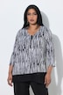 Slinky-Shirt, Streifen, A-Linie, V-Ausschnitt, 3/4-Arm