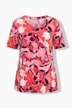 Slinky-Shirt, Patchlook, A-Linie, Herzausschnitt, Halbarm