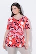Slinky-Shirt, Patchlook, A-Linie, Herzausschnitt, Halbarm