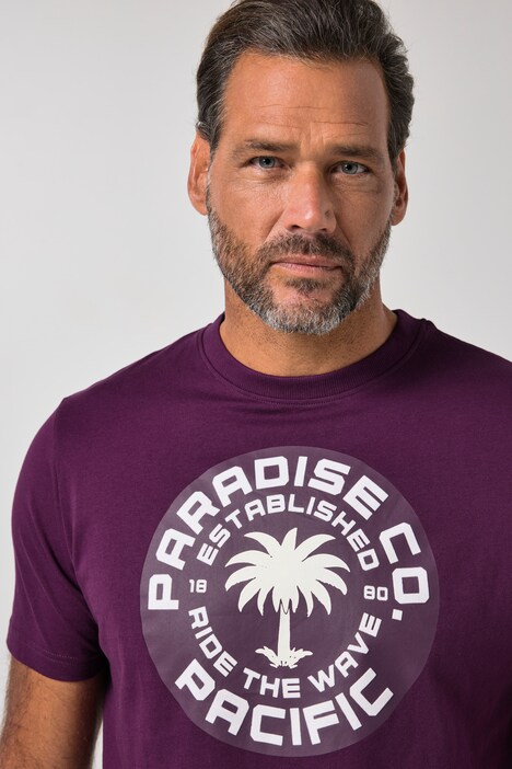 T-shirt, korte mouwen, print op de borst, tot 8XL