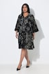 Kleid, Seidenmix, A-Linie, V-Ausschnitt, 3/4-Glockenarm