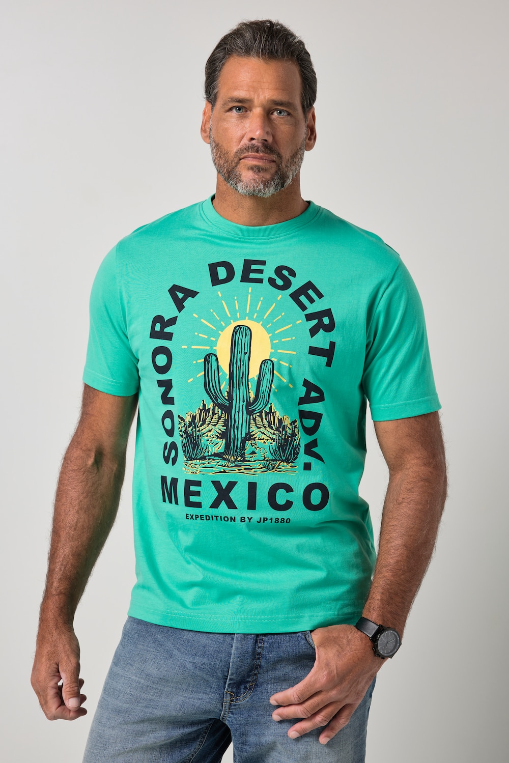 T-Shirt, Halbarm, Brustprint, bis 8 XL