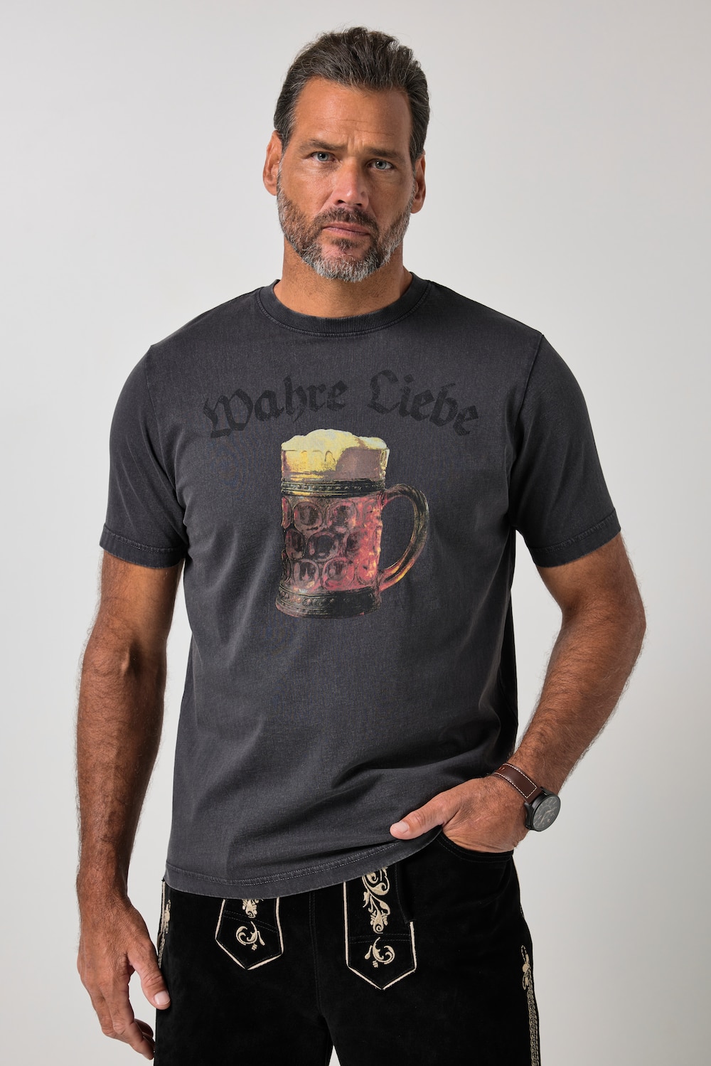 T-Shirt, Tracht, Halbarm, Brustprint, Vintage Look, bis 8 XL
