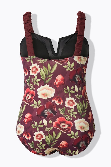 Badeanzug, Blüten, Softcups, Scrunchträger, recycelt