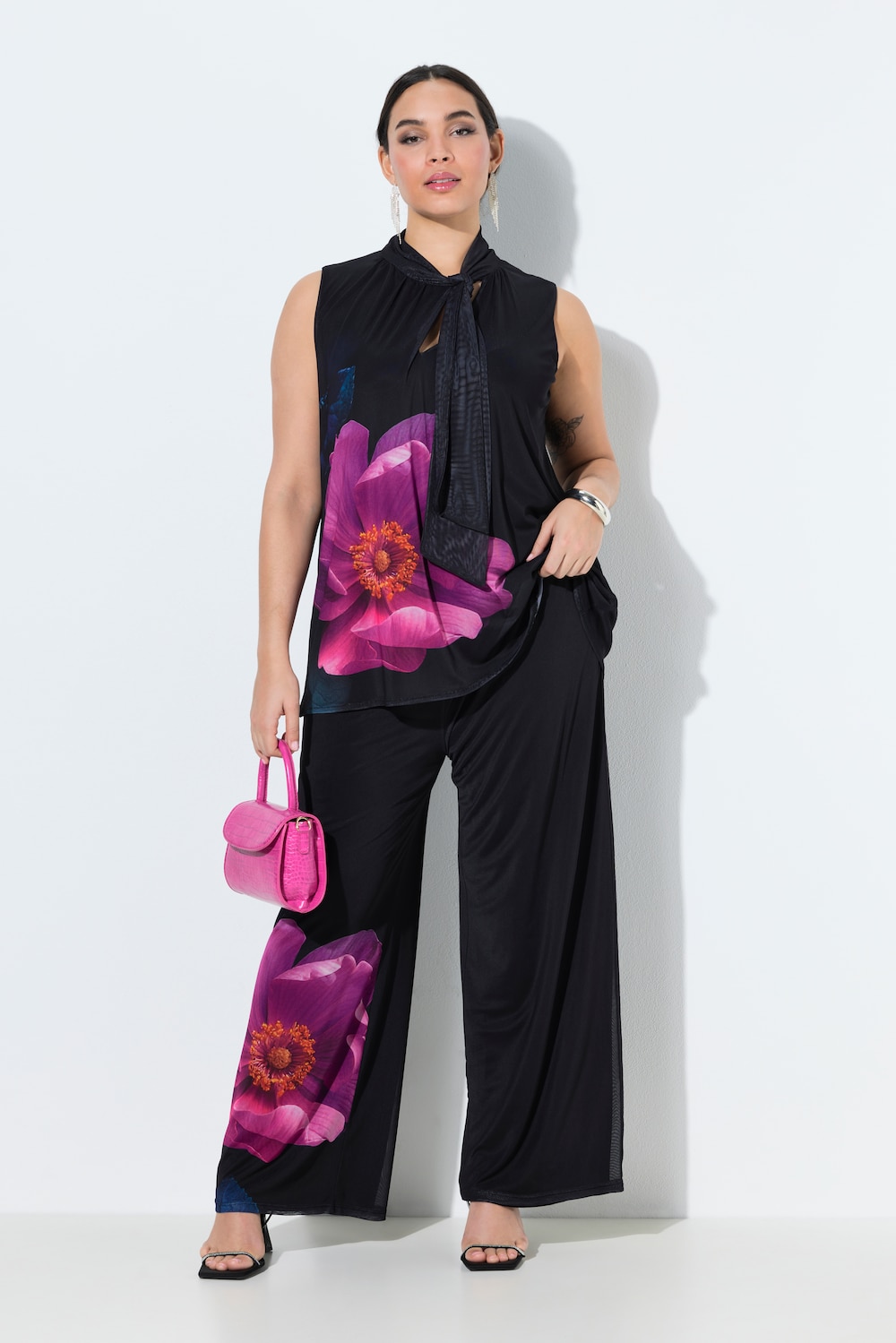 Chiffonhose, Blüte, doppellagig, Elastikbund