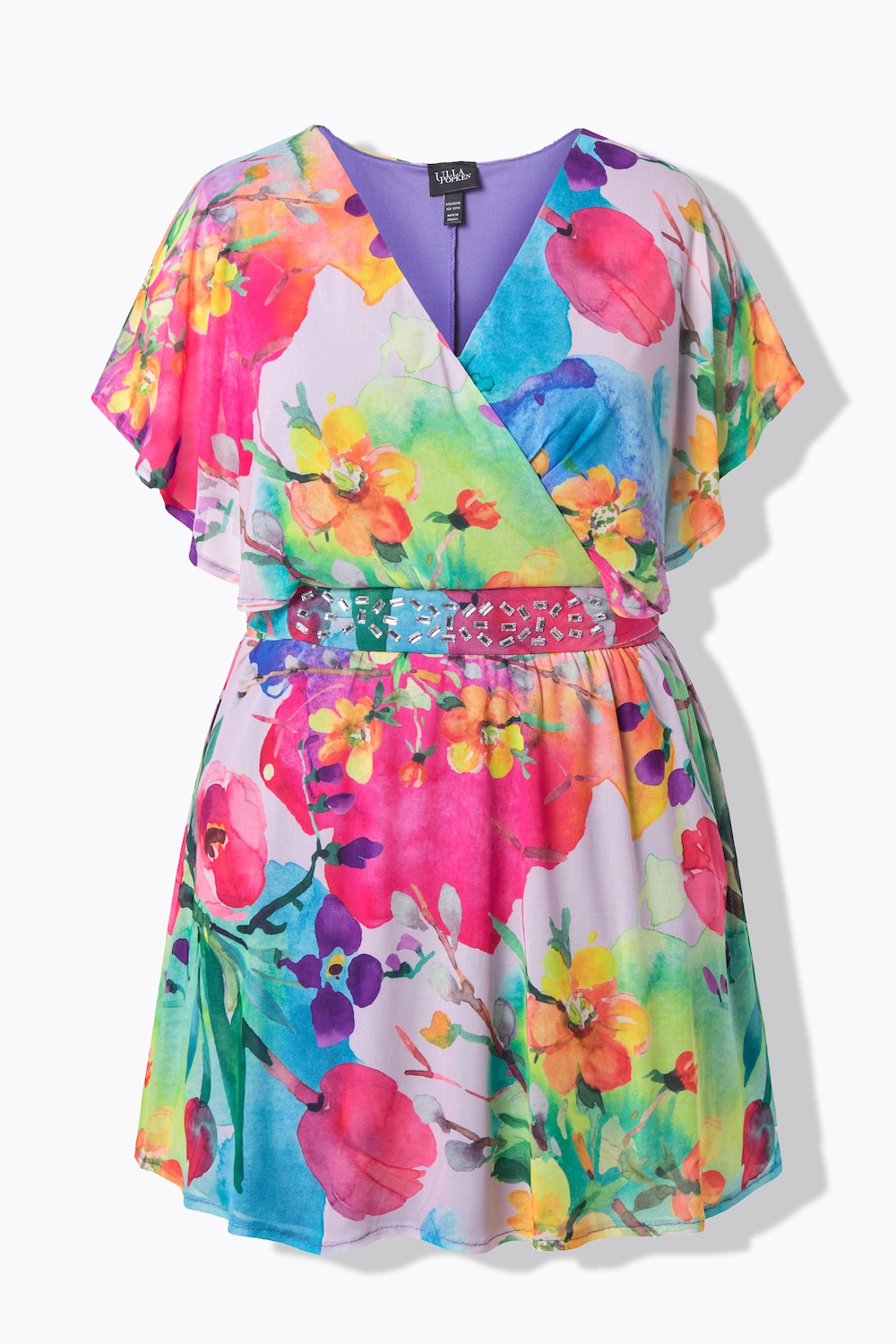 Stora storlekar Lång tunika, Dam, lila, storlek: 54/56, Polyester, Ulla Popken