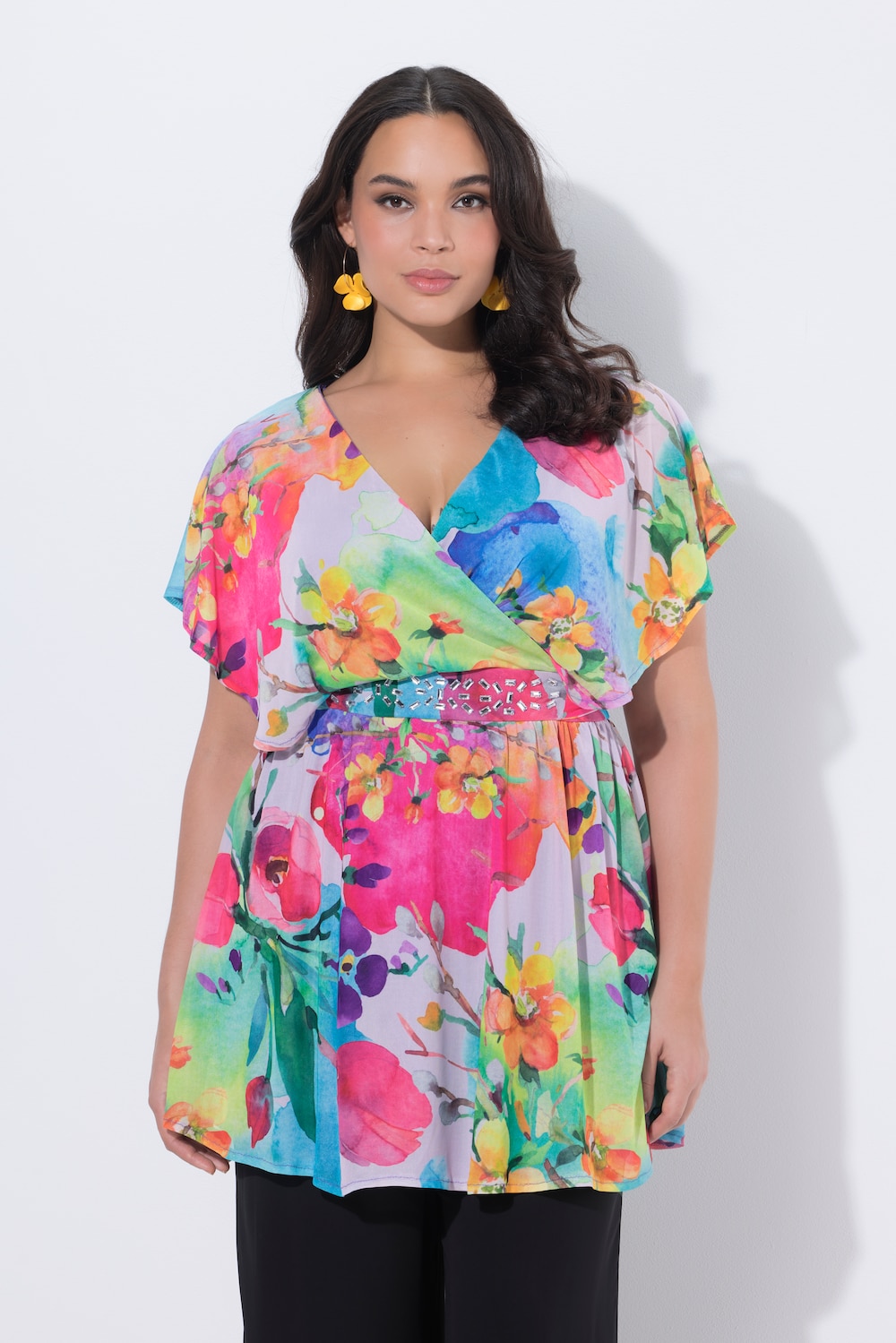 Große Größen Longtunika, Damen, lila, Größe: 58/60, Polyester, Ulla Popken