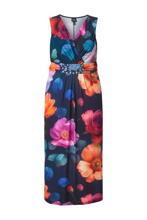 Maxi šaty, květinový vzor, áčkový střih, V výstřih, bez rukávů