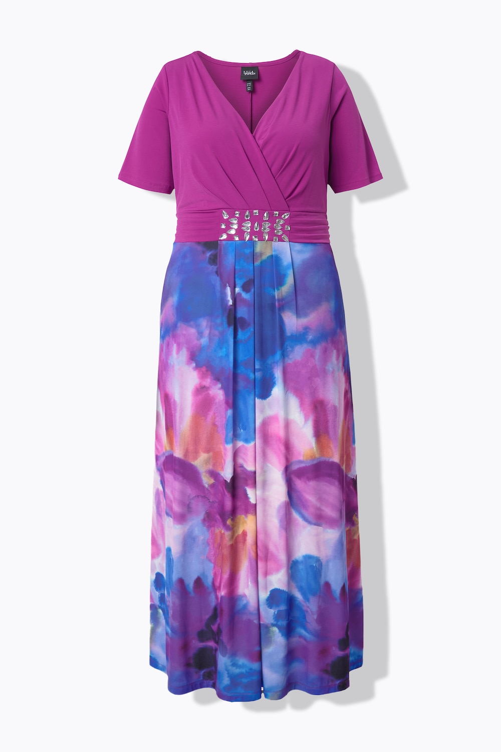 Stora storlekar Maxiklänning, Dam, rosa, storlek: 54/56, Polyester, Ulla Popken