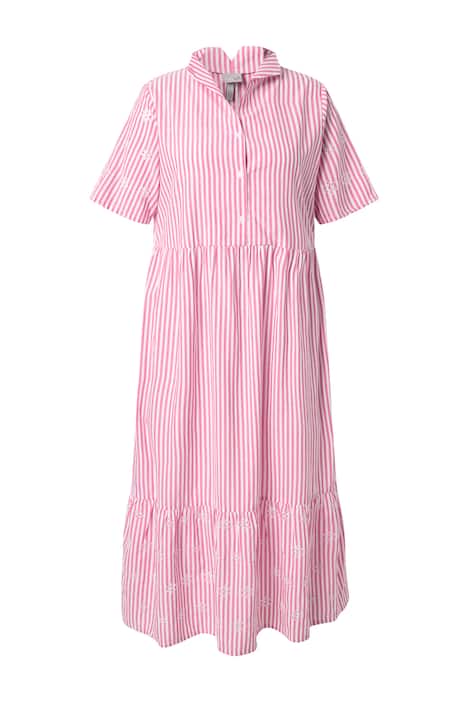 Šaty, pruhy, áčkový střih, kalichový límec, polo rukávy, kapsy