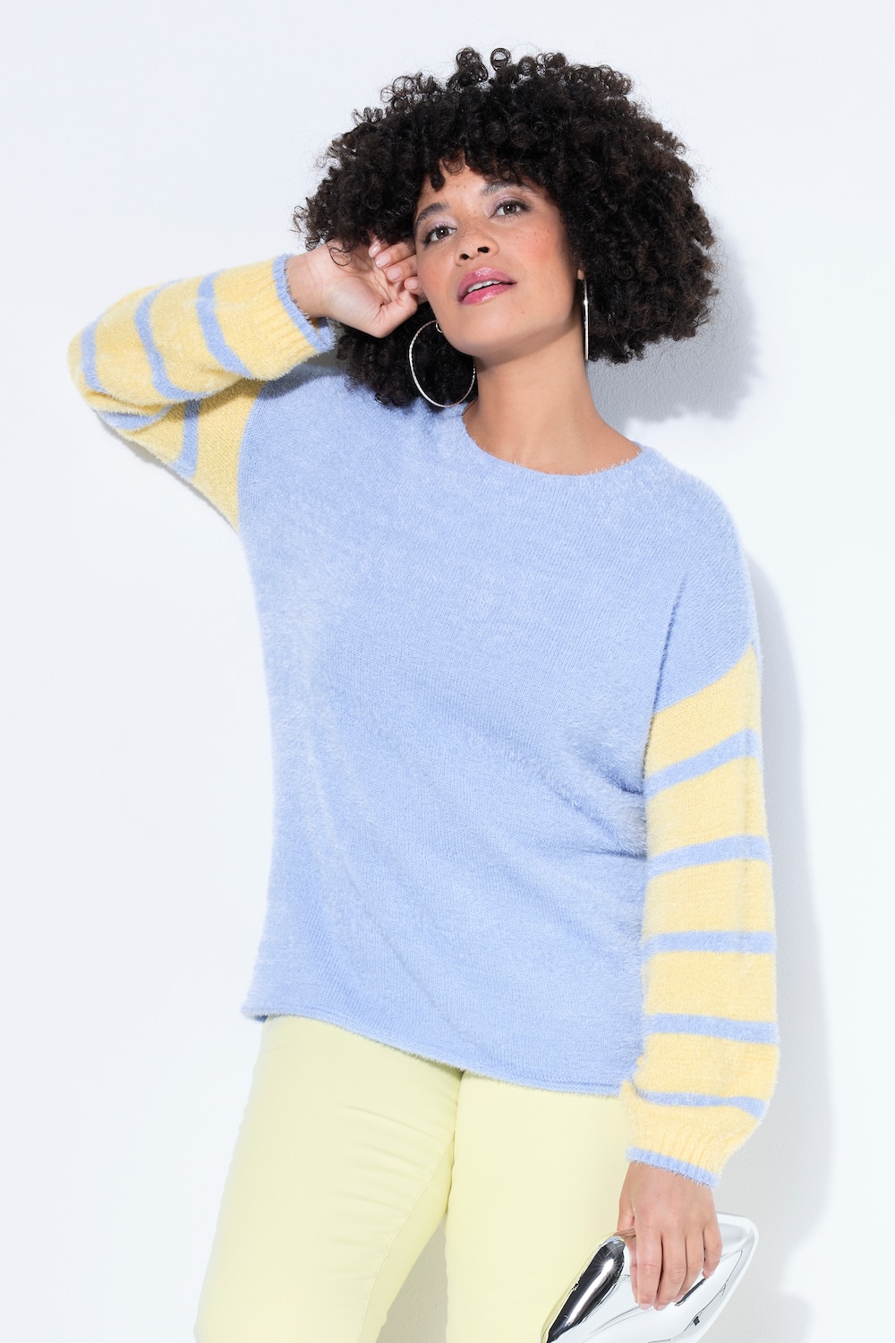 Trui, Loose Fit, gestreepte ballonmouwen