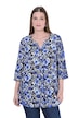 Halenka, květinový vzor, tunikový výstřih, 3/4 rukáv