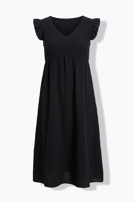 Maxikleid, A-Linie, V-Ausschnitt, Flügelärmel