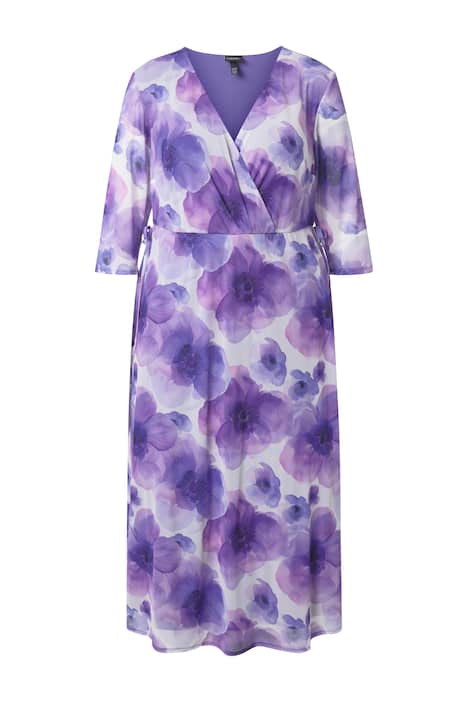 Maxi šaty, květinový motiv, dvouvrstvé, V výstřih, polo rukávy