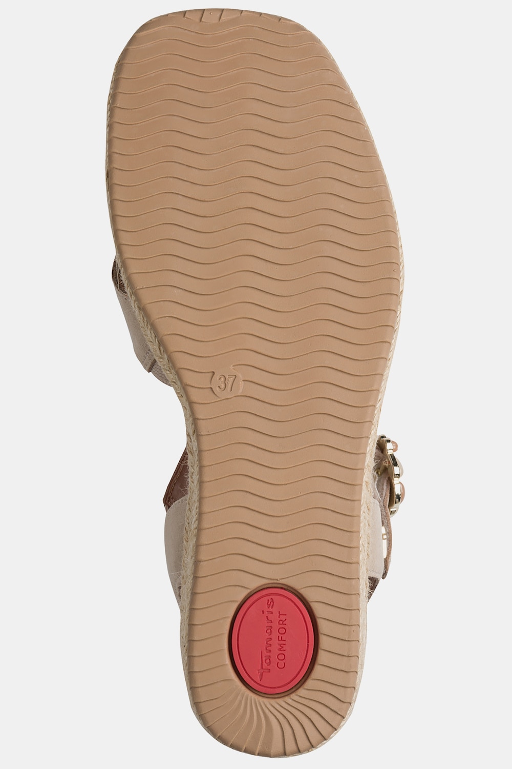 Stora storlekar Skinnsandaler, Dam, beige, storlek: 39, Läder/Syntetfibrer, Ulla Popken