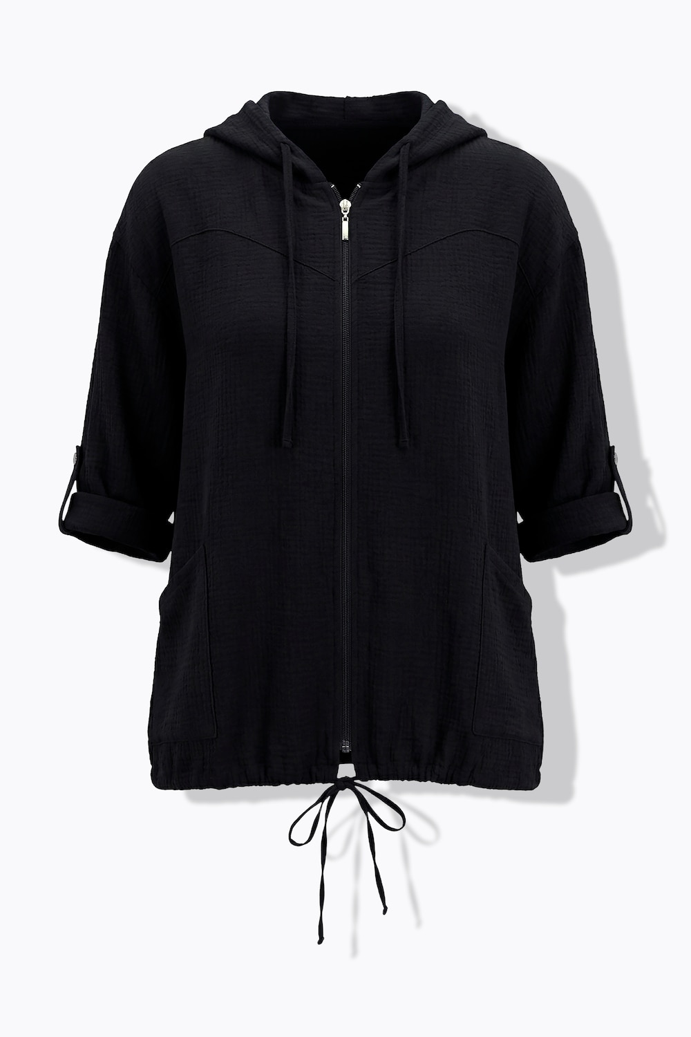 Stora storlekar Muslinblus, Dam, svart, storlek: 42, Bomull, Mia Moda