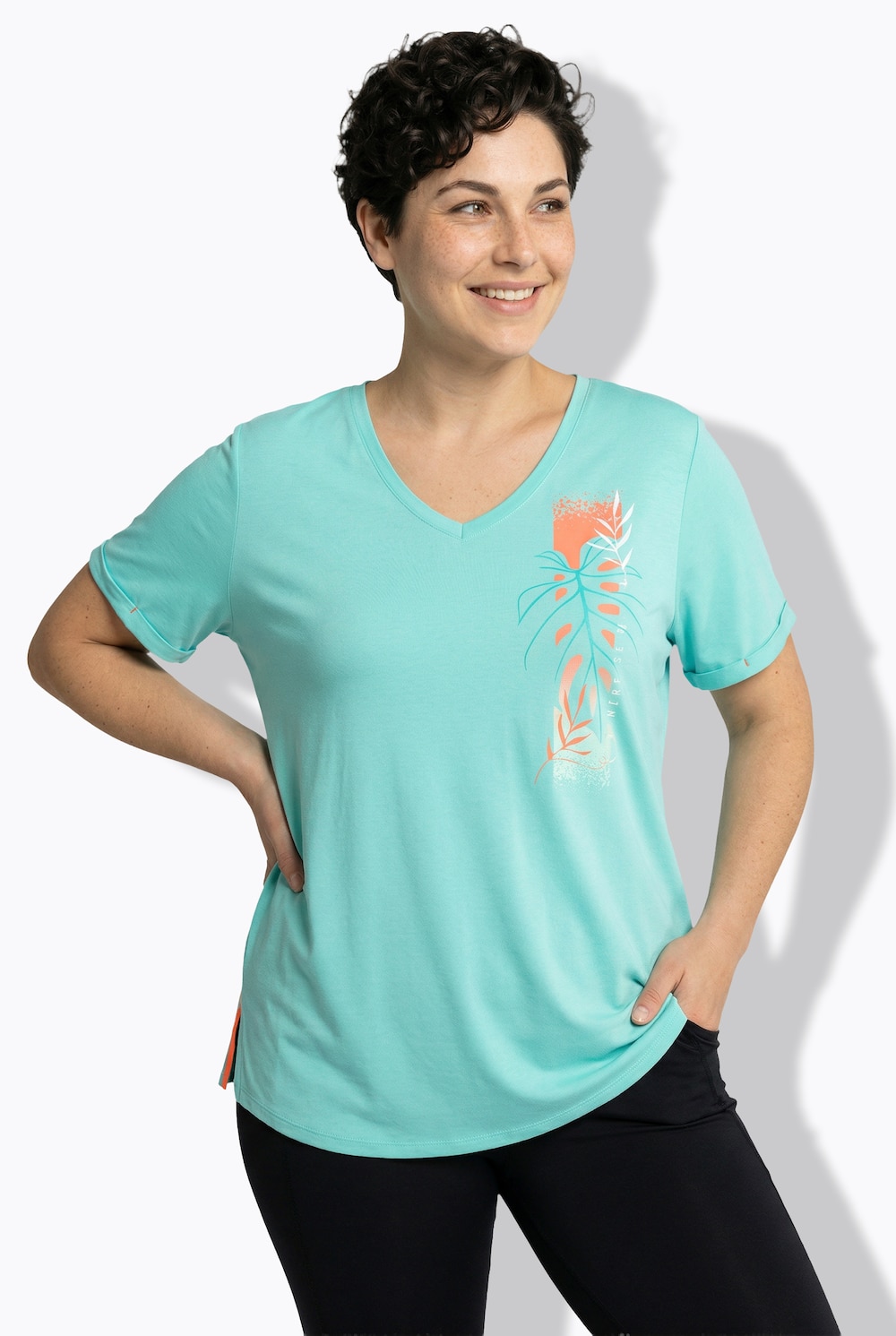 Funktions-Shirt, antibakteriell, V-Ausschnitt, Halbarm