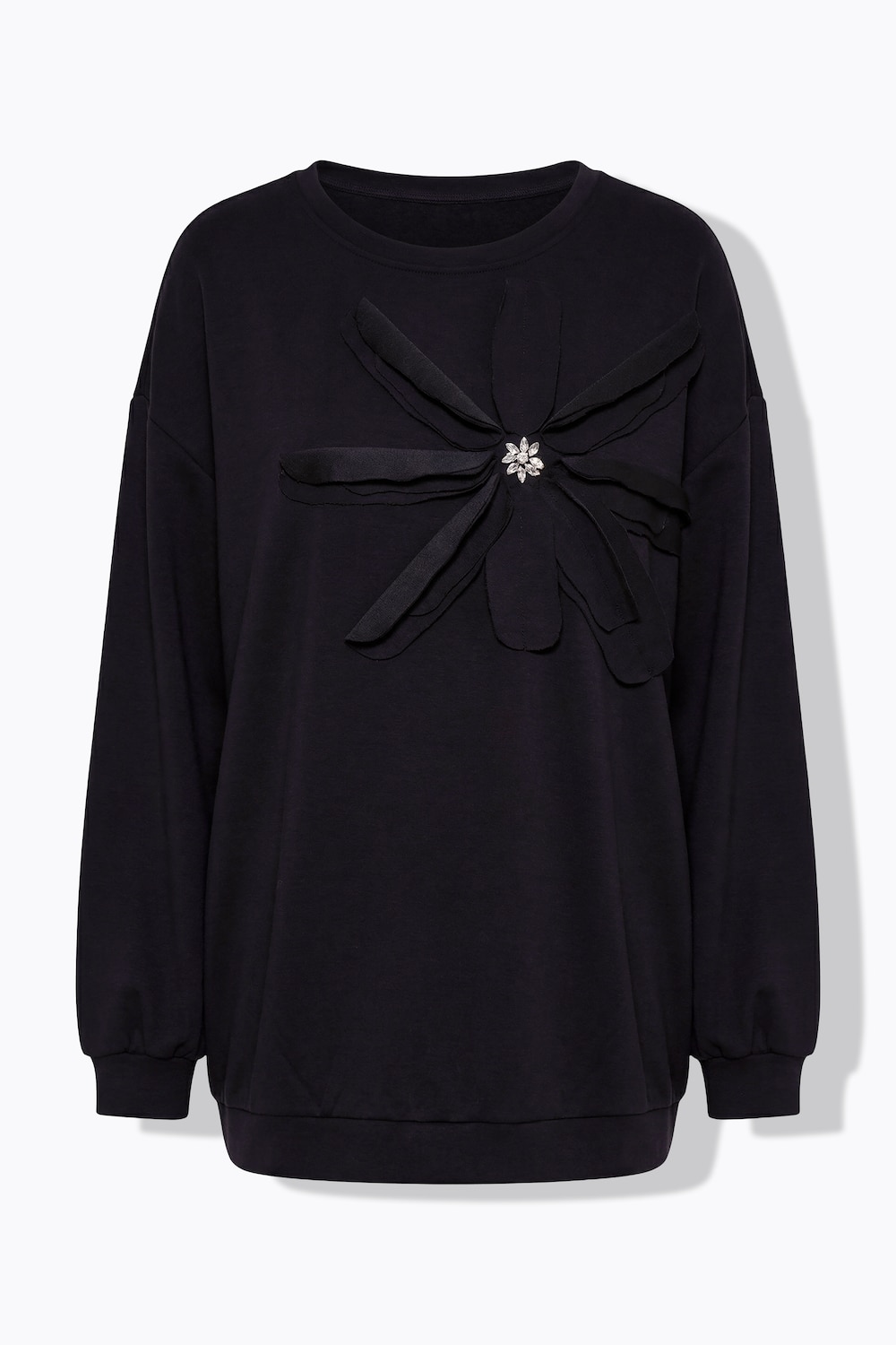 Stora storlekar Mjukiströja, Dam, svart, storlek: 52, Polyester/Viskos, Mia Moda