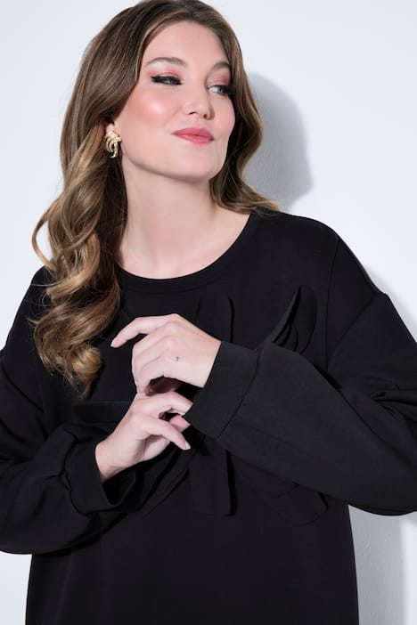 Sweatshirt, A-Linie, verzierte 3D-Blüte