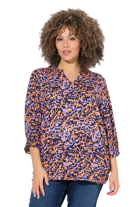 Tunika, nařasené detaily, tunikový výstřih, 3/4 rukáv