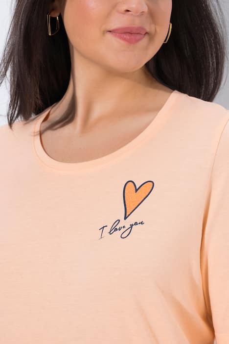 T-shirt, hart, classic, ronde hals, korte mouwen