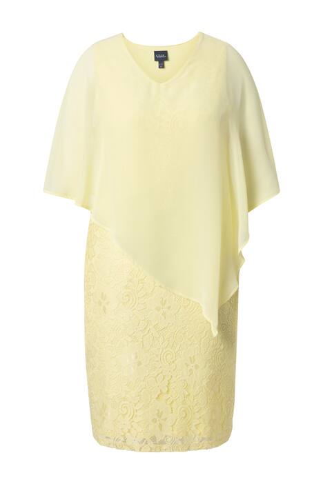 Krajkové šaty, áčkový střih, V výstřih, 3/4 rukáv