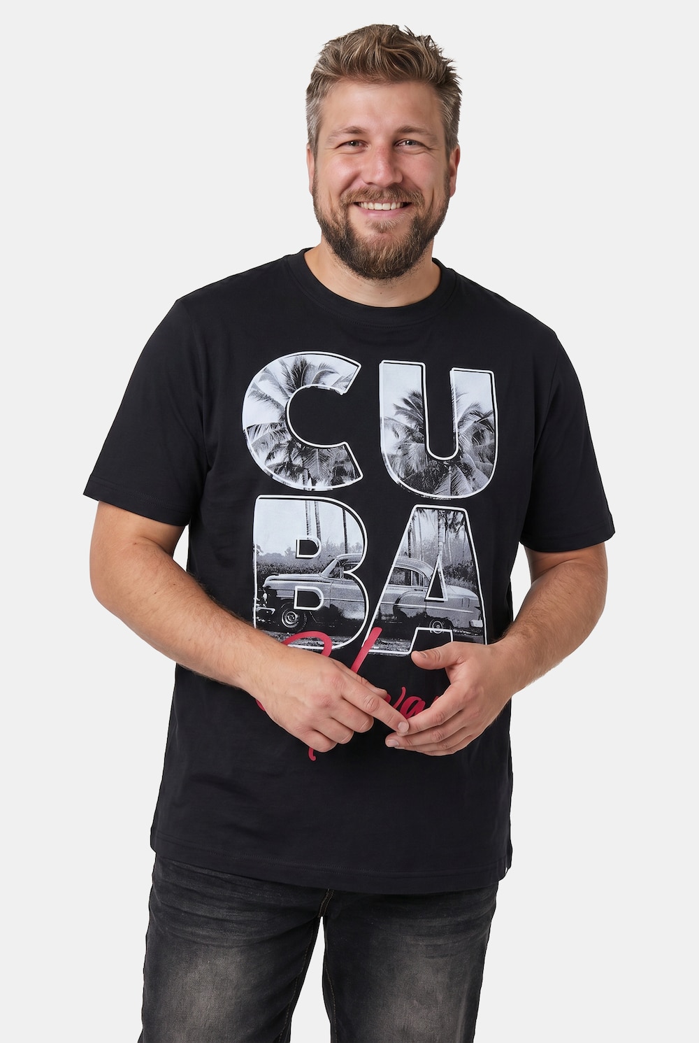 T-Shirt, Halbarm, Print, Rundhals, bis 8 XL