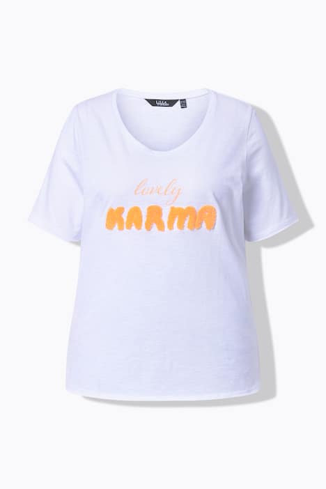 T-shirt, struktur, klassisk pasform med V-udskæring og kortærmer