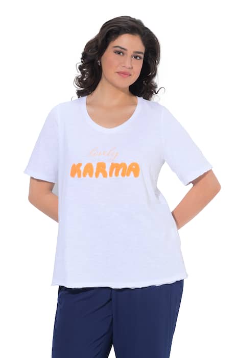 Tričko, strukturované, klasické, V výstřih, krátký rukáv