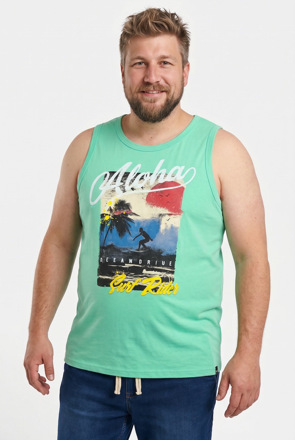 Tanktops, 2er-Pack, Print, Rundhals, bis 8 XL