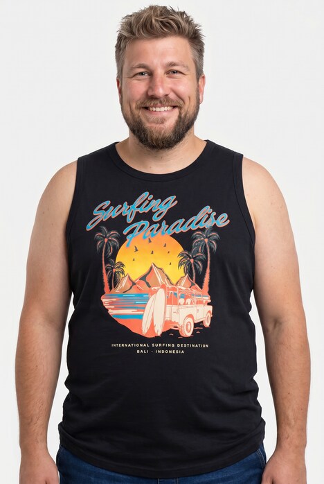 Tanktops, 2er-Pack, Print, Rundhals, bis 8 XL